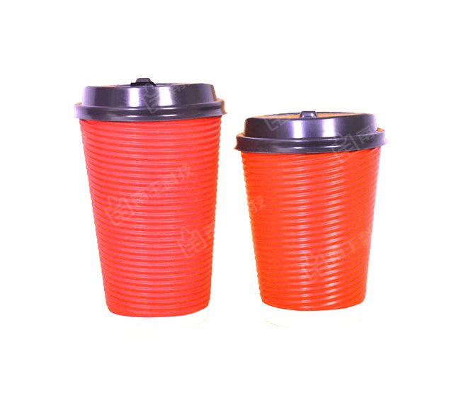 瓦楞杯——波浪纹咖啡奶茶纸杯带盖